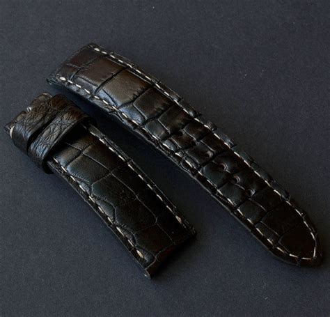 black alligator watch strap.